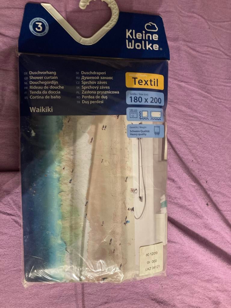 Kleine Wolke Waikiki Douchegordijn 180x200 cm, Huis en Inrichting, Ophalen of Verzenden, Nieuw, Overige kleuren, Overige typen
