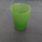 Mooie groene vaas glazen glas 21 cm hoog Ø 14,5 cm, Ophalen of Verzenden, Minder dan 50 cm, Groen, Glas