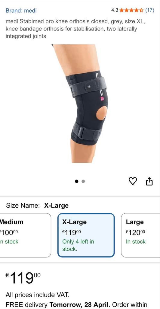 Twee softe knie braces Stabimed Pro van merk Medi, Diversen, Braces, Nieuw, Ophalen of Verzenden