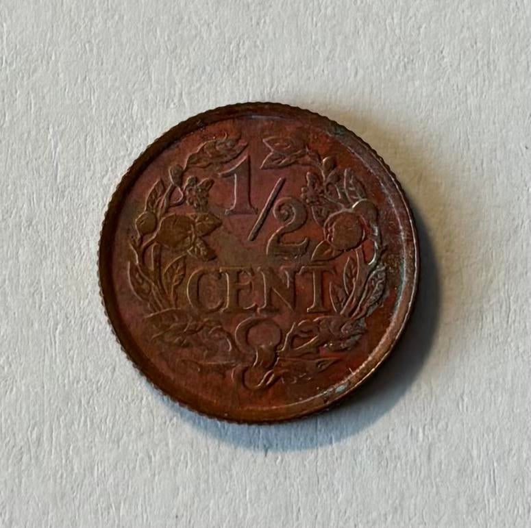 Halve cent - 1938, Postzegels en Munten, Munten | Nederland, Ophalen of Verzenden, Koningin Wilhelmina, Overige waardes, Losse munt