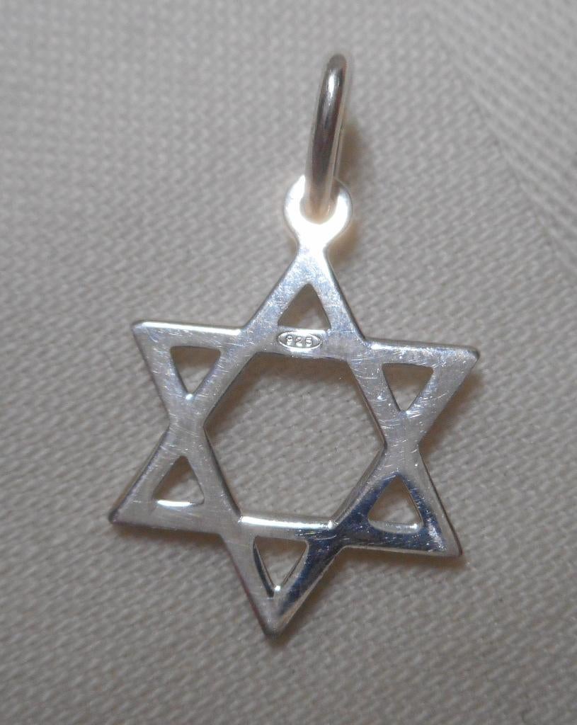 Zilveren hangertje David ster nr.1795, Verzenden, Zo goed als nieuw, Kruis of Symbool, Zilver