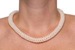 Parel ketting fraai 18k gouden slot choker dames vintage
