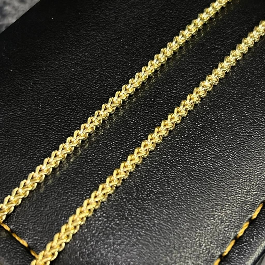 14 karaat gouden ketting vossenstaart schakel italy, Ophalen of Verzenden, Zo goed als nieuw, Goud