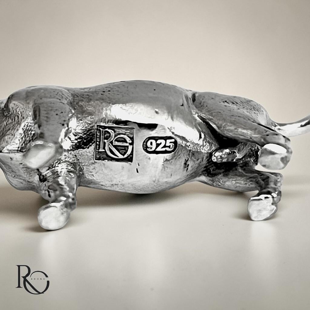 Handgegoten Zilveren Miniatuur – Geit (925 Sterling), Ophalen of Verzenden, Zilver