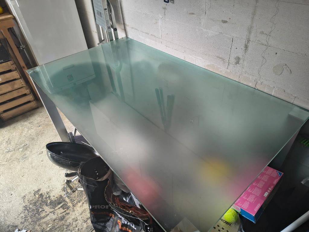 Eetkamertafel, Huis en Inrichting, Tafels | Eettafels, Ophalen, Gebruikt, 50 tot 100 cm, Glas