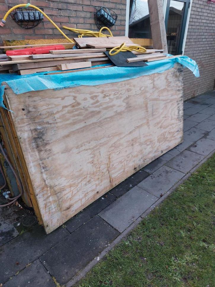 Isolatieplaten met dakplaten - Gebruikt 122x244, Doe-het-zelf en Verbouw, Isolatie en Afdichting, Gebruikt, Dakisolatie, Hardschuim (Pir)