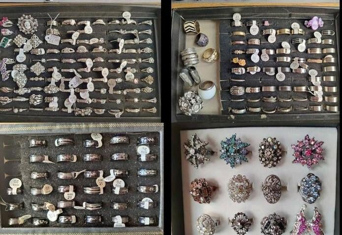 Partij met honderden ringen vintage en nieuw, Ophalen of Verzenden, 17 tot 18, Overige kleuren, Dame