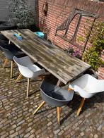 Tuintafel met 4 stoelen 240 lang, 90 breed, 76 hoog, Ophalen, 4 zitplaatsen, Gebruikt, Eettafel