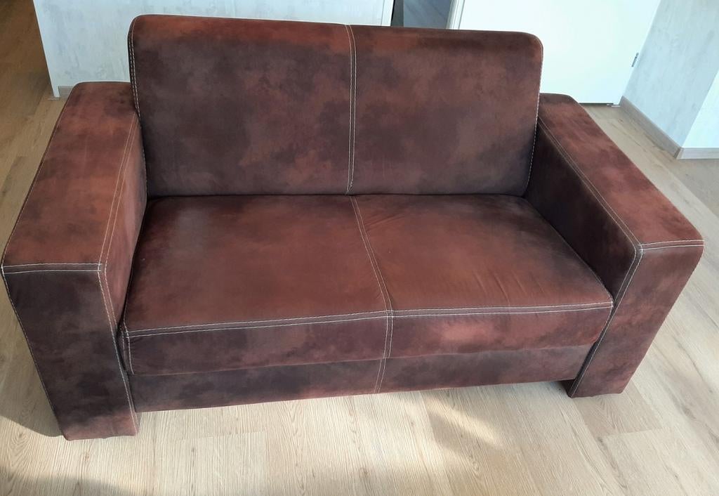 2 chocolade bruine banken, Huis en Inrichting, Ophalen, Gebruikt, 150 tot 200 cm, Tweepersoons