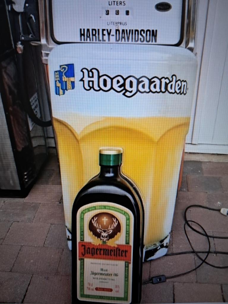 Unieke Jägermeister fles lichtbak reclame 64cm werkend, Eu, Gebruikt, Eu, Lichtbak of (neon) lamp