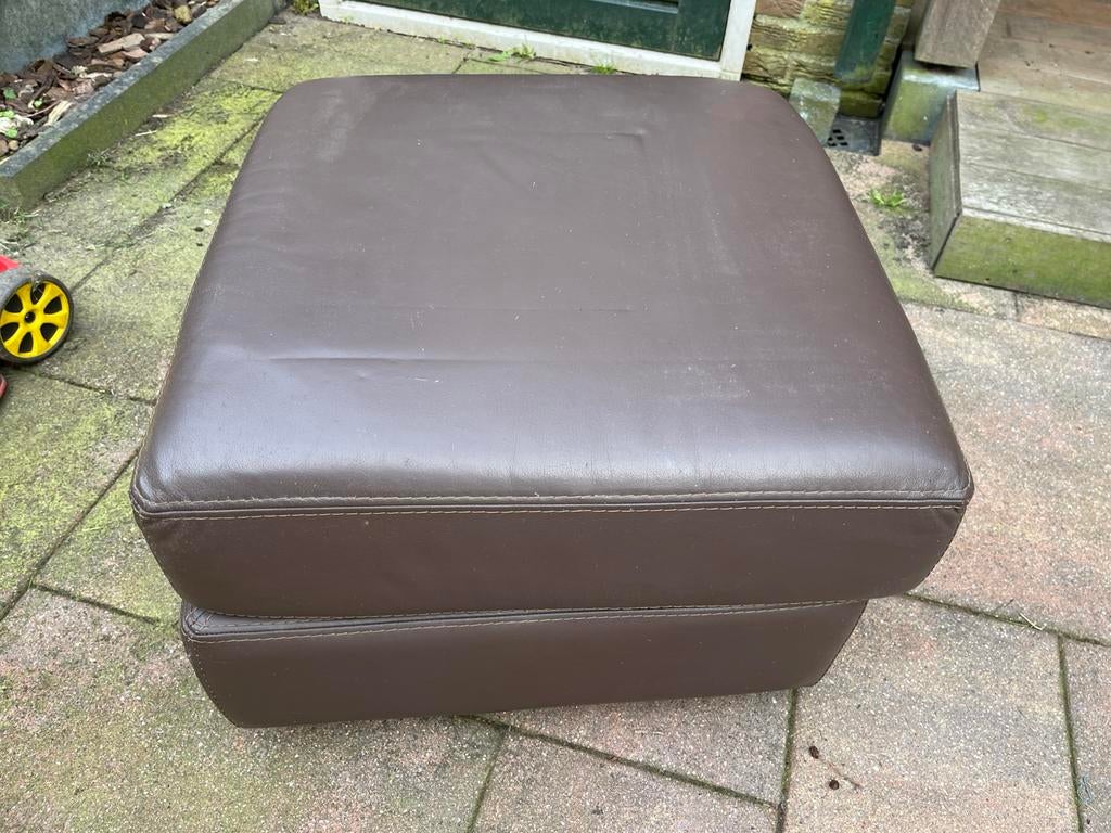 Leer bankje, 125 cm of meer, Leer, Ophalen of Verzenden, Zo goed als nieuw