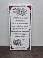 Mosa tegel met gedicht Toon Hermans, ., ,, Nieuw, Mosa