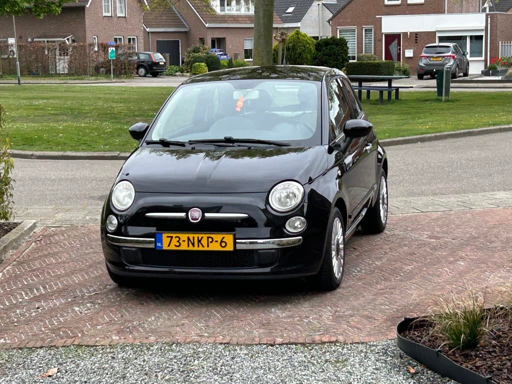 Fiat 500 1.2 pop AUT 2010 Zwart, Auto's, Stof, 1242 cc, 4 cilinders, Zwart