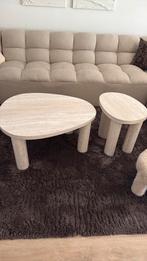 Travertiin salontafels jysk, Ophalen, 50 tot 100 cm, Rond, Zo goed als nieuw