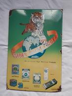 orgineel emaille bord jaren 50 met afbeelding tijger, Ophalen of Verzenden