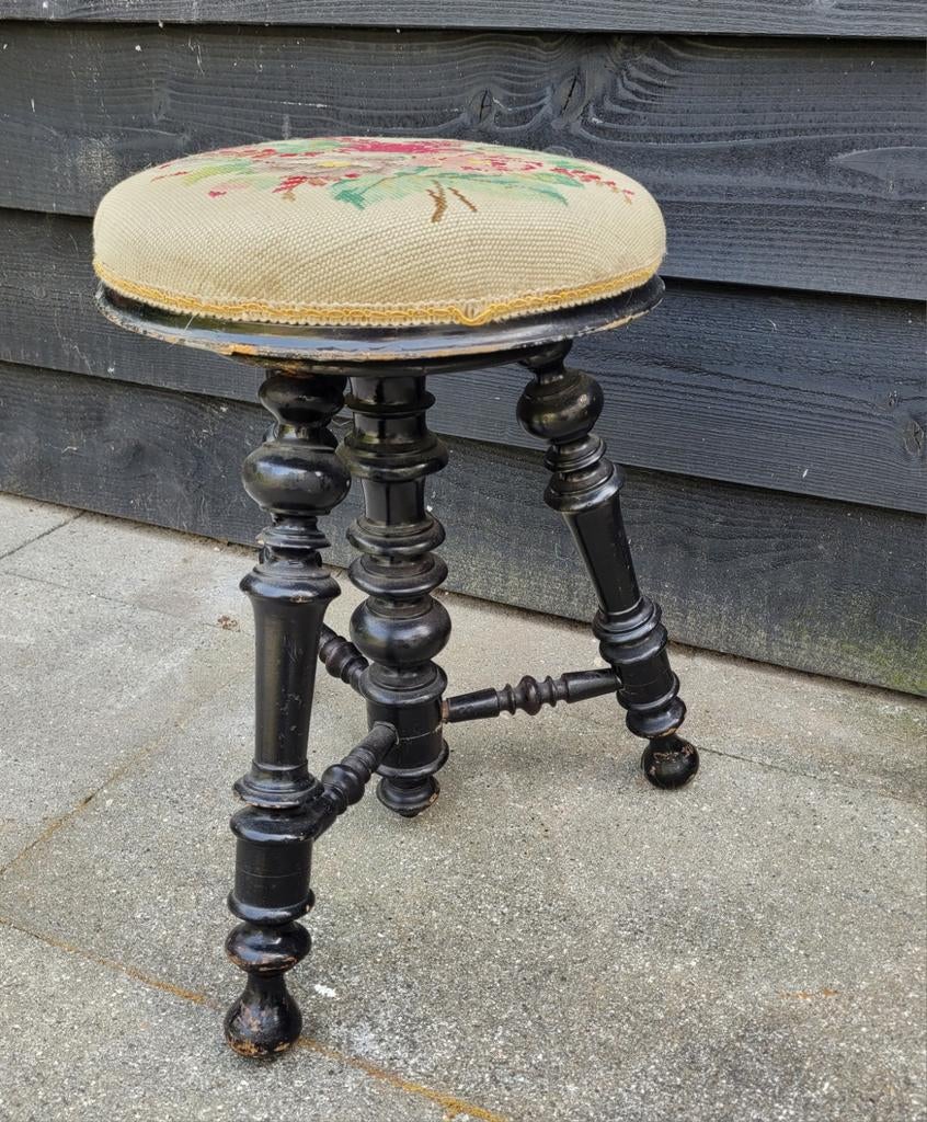 Verstelbare pianokruk ca. 1880 (opknapper), Antiek en Kunst, Ophalen