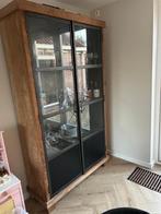 Vitrinekast Genève Eleonora massief hout, Ophalen, 100 tot 150 cm, 150 tot 200 cm, 25 tot 50 cm