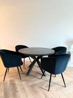 Nette eetstoelen + eettafel, Ophalen, Zo goed als nieuw, Zwart, Vier