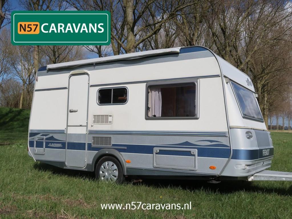 Fendt Saphir 420 Q / luifel, Caravans en Kamperen, Caravans, Dwarsbed, Bedrijf, Treinzit, 750 - 1000 kg