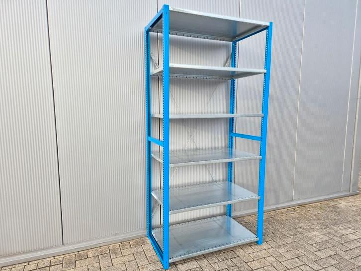 Schafer Legbordstelling 60cm diep Gebruikte Stelling 220cm H, Huis en Inrichting, Kasten | Stellingkasten, Gebruikt, Ophalen of Verzenden