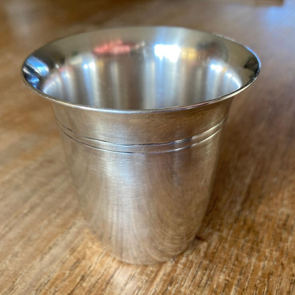 Vintage Sola O 100 verzilverde lepelbeker, Antiek en Kunst, Antiek | Bestek, Ophalen of Verzenden