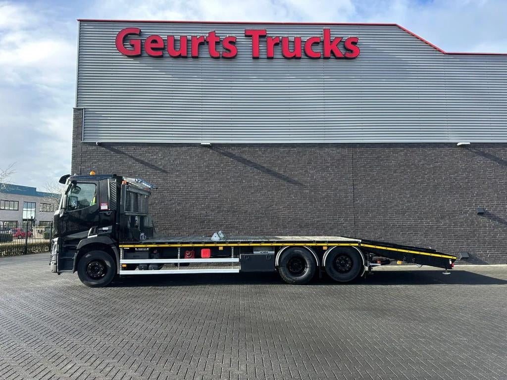 Renault C 440 6X2 OPRIJWAGEN/MACHINE TRANSPORTER/PLATEAU/, Auto's, Automaat, Euro 6, Renault, Zwart