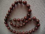 Een mooie Donker Bruinrode Jaspis edelstenen ketting, Verzenden, Overige materialen, Ketting, Met edelsteen