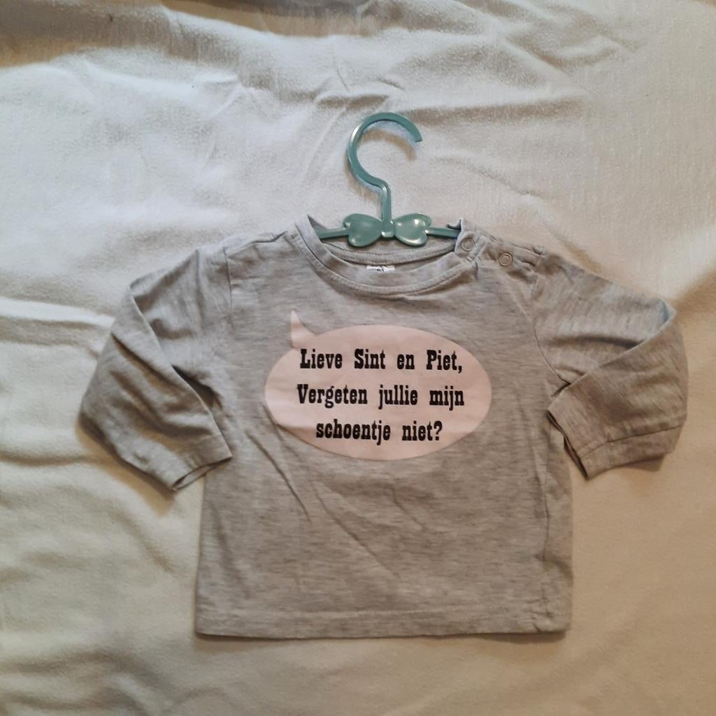 Sinterklaas shirt lange mouw maat 80, Ophalen of Verzenden, Zo goed als nieuw, Jongetje of Meisje, Shirtje of Longsleeve