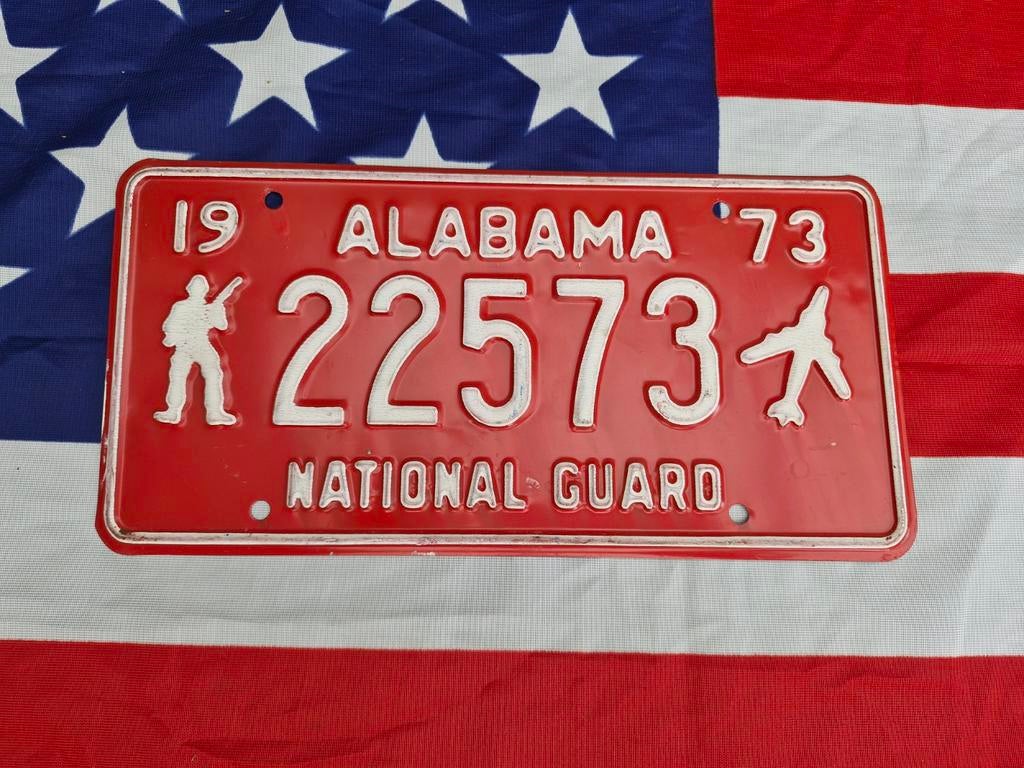 Kentekenplaat Alabama USA National Guard nummerbord Nummerpl, Ophalen of Verzenden, Gebruikt, Auto's