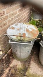 Zinken prullenbak ouderwetse oude vuilnisbak afval, Huis en Inrichting, Woonaccessoires | Prullenbakken, 40 liter of meer, Ophalen of Verzenden