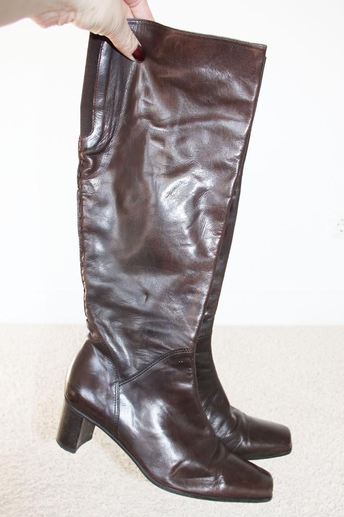 Prachtige Zacht Leren Ravelli Laarzen -s29 (Maat 38) € 55,-, Kleding | Dames, Schoenen, Hoge laarzen, Bruin, Ophalen of Verzenden