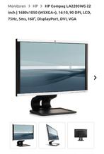Monitor HP Compaq LA2205WG 22 inch, Computers en Software, Monitoren, Ophalen, 3 tot 5 ms, Overige typen, In hoogte verstelbaar