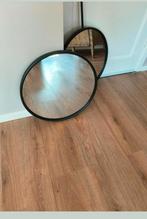 Stijlvolle ronde spiegel met zwarte metalen omlijsting, 50cm, Huis en Inrichting, Woonaccessoires | Spiegels, Ophalen of Verzenden