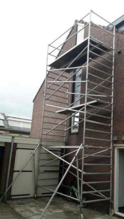Rolsteiger te huur, Doe-het-zelf en Verbouw, Steigers, Zo goed als nieuw, Rolsteiger of Kamersteiger, 5 meter of hoger, Ophalen of Verzenden