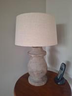 Tafellamp rond bruin/beige, Ophalen, Gebruikt, 50 tot 75 cm, Stof
