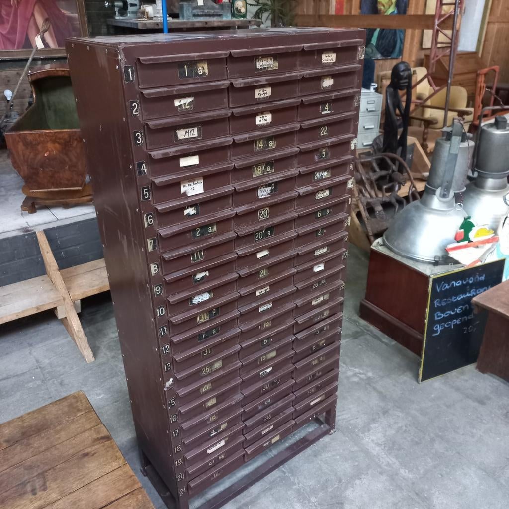 Industriële ladenkast werkplaatskast, Antiek en Kunst, Curiosa en Brocante, Ophalen