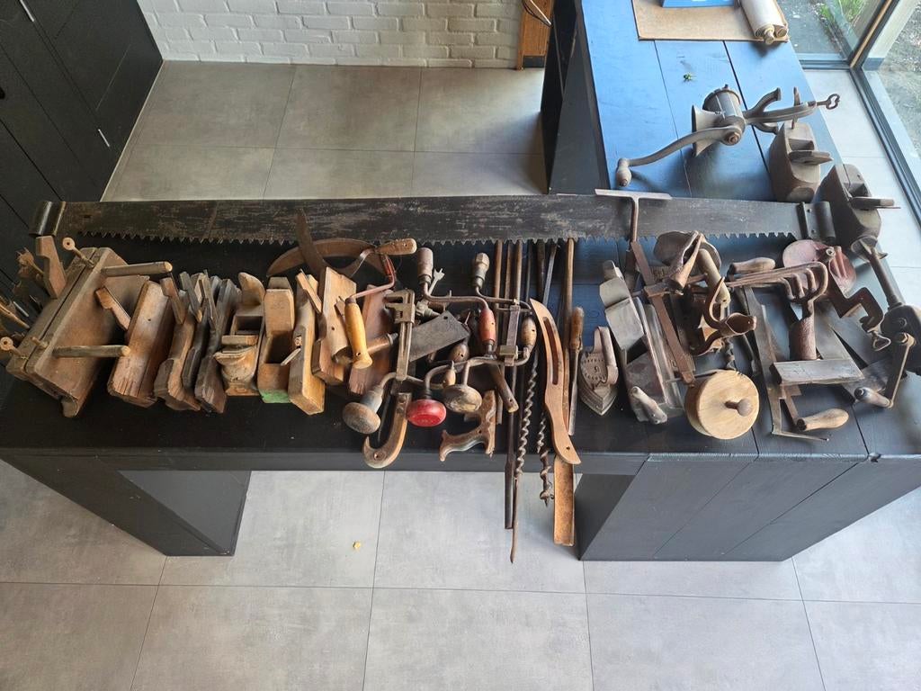 Partij oud timmergereedschap, Ophalen of Verzenden