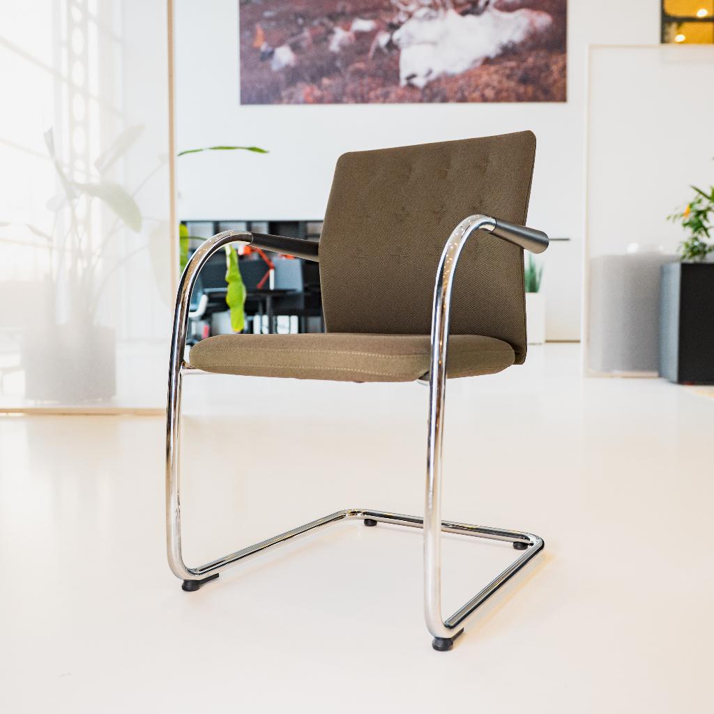 Vitra ID Visitor Trim Stoel, Ophalen, Bruin, Zo goed als nieuw, Stof