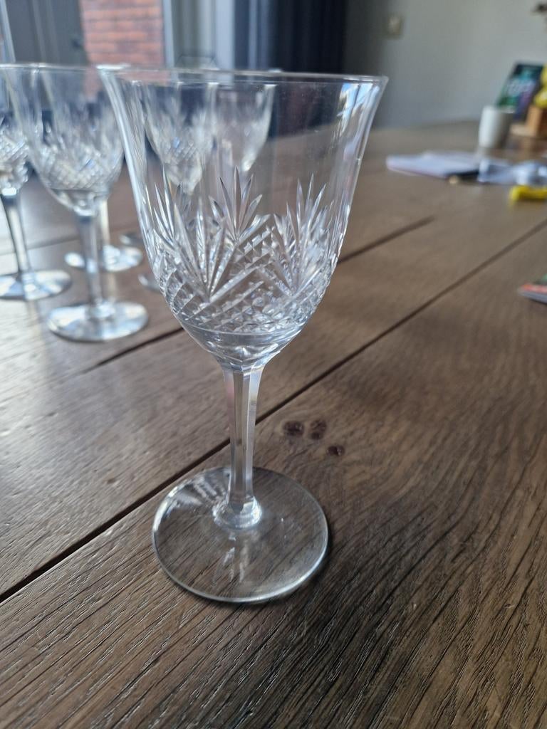 Set van 9 kristallen portglazen, met design, Ophalen of Verzenden