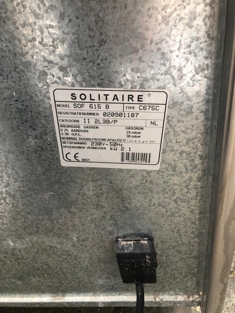 Solitaire SOF 615 B Vrijstaand Gasfornuis met Oven, Witgoed en Apparatuur, Fornuizen, Gebruikt, Vrijstaand, Gas, 4 kookzones, 85 tot 90 cm