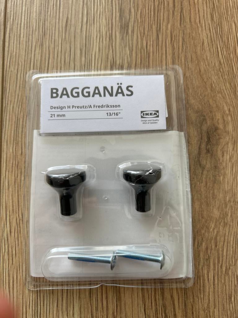 IKEA BAGGANÄS Knoppen 21 mm - Zwart, Ophalen of Verzenden, Nieuw, Overige materialen, Klink of Kruk