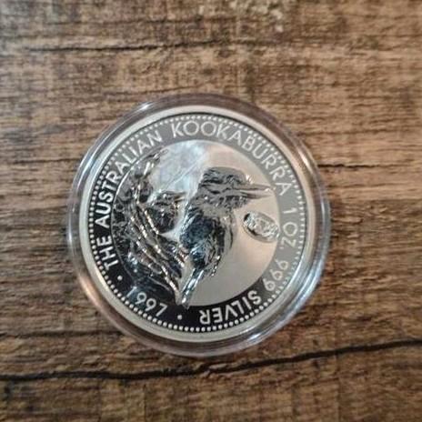 Kookaburra zilveren munt 1 Oz privy 1997 oplage 159.497, Postzegels en Munten, Munten | Oceanië, Zilver, Ophalen of Verzenden