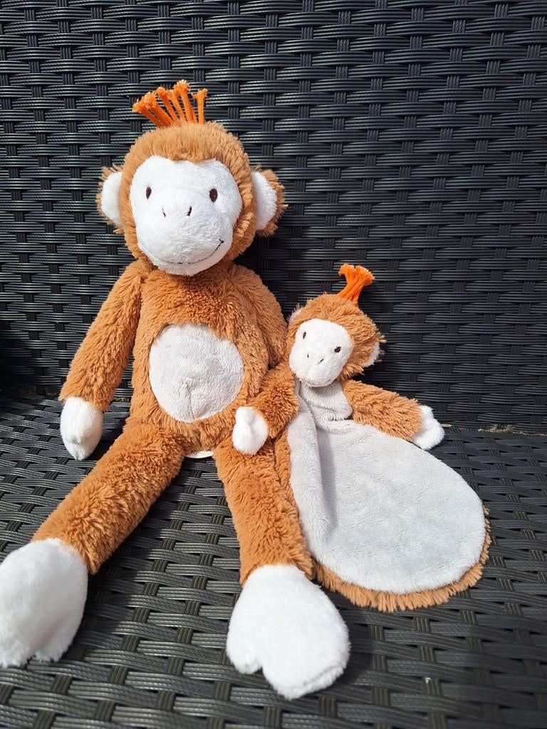 Knuffelaap en knuffeldoekje aap, Verzenden, Zo goed als nieuw, Overige typen