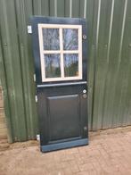 2 delige Hardhouten buitendeur  met veiligheidsslot, Ophalen, Gebruikt, 200 tot 215 cm, Glas