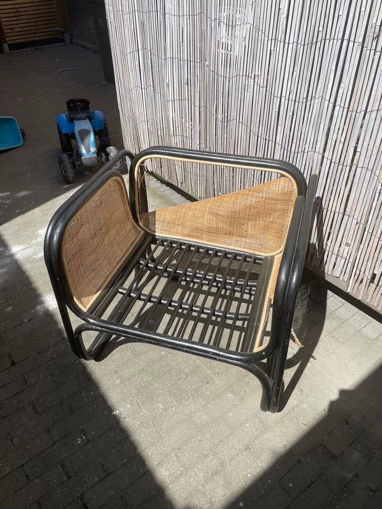 Loods 5 Rotan zitstoel zwart -  opknapper, Ophalen, Gebruikt, Riet of Rotan, 75 tot 100 cm