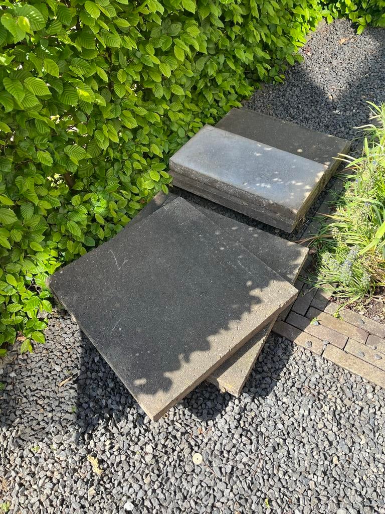 Betonnen terrastegels 60x60 en 30x60 (5,5 m² totaal), Ophalen, Gebruikt, Minder dan 5 m², Beton