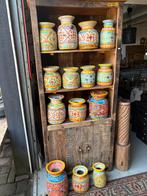 Oude handbeschilderde Nepalese kruiken, Overige materialen, Gebruikt, Overige kleuren, Ophalen of Verzenden