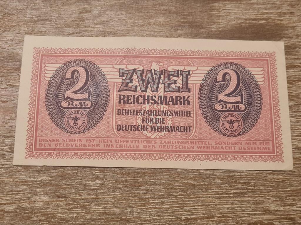 Duits biljet 2 Reichsmark Wehrmacht Tweede Wereldoorlog, Verzamelen, Militaria | Tweede Wereldoorlog, Ophalen of Verzenden, Duitsland