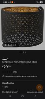 Zwarte lampenkap met messingkleurige binnenkant, Ophalen