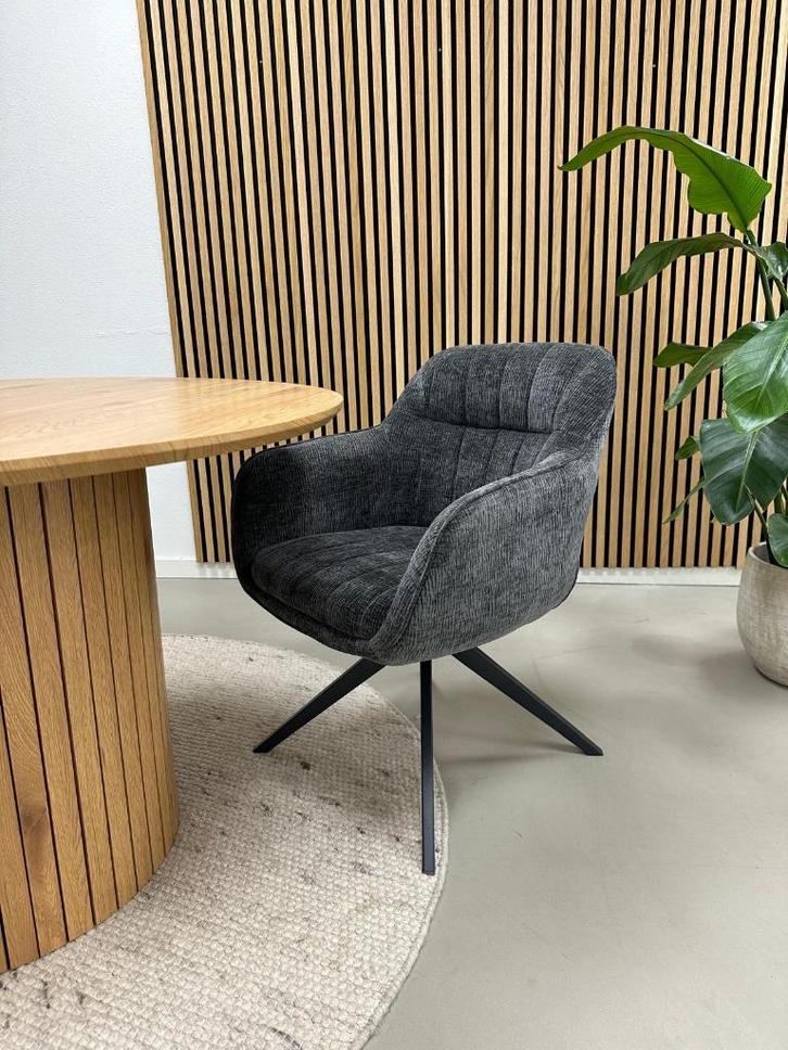 Kick Stan Draaistoel Grijs - Set van 6 - Nieuw in doos, Huis en Inrichting, Stoelen, Nieuw, Vijf, Zes of meer stoelen, Stof, Grijs